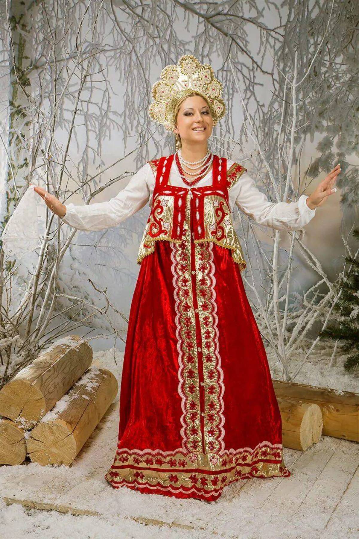 Girls in Slavic costumes in Pacanbaru